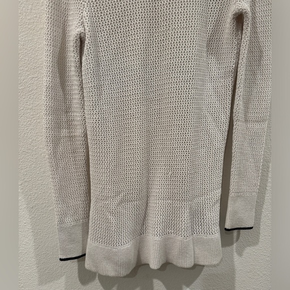 Rag & Bone Elizabeth Open Knit V Neck White Black Contrast Sweater Size Small - Picture 7 of 16
